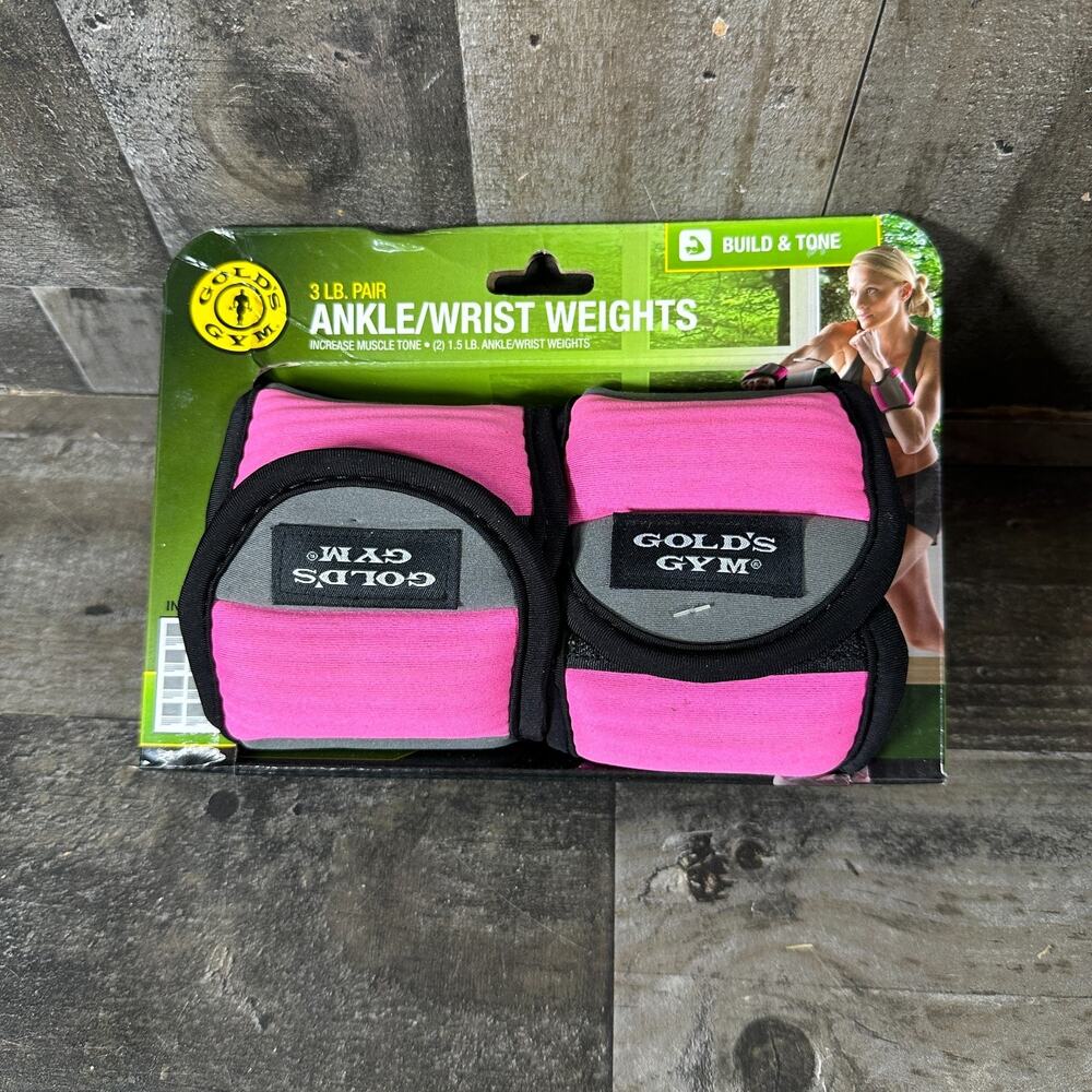 Golds Gym 3lb Pair Adjustable Ankle/wrist Weights Pink 2×1.5 lb - NEW